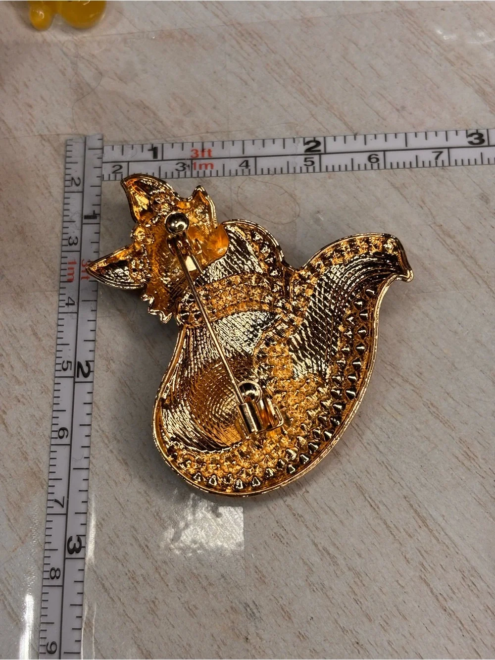 Purple Fox Rhinestone Brooch Pin – Gold Tone Enamel Woodland Animal Jewelry